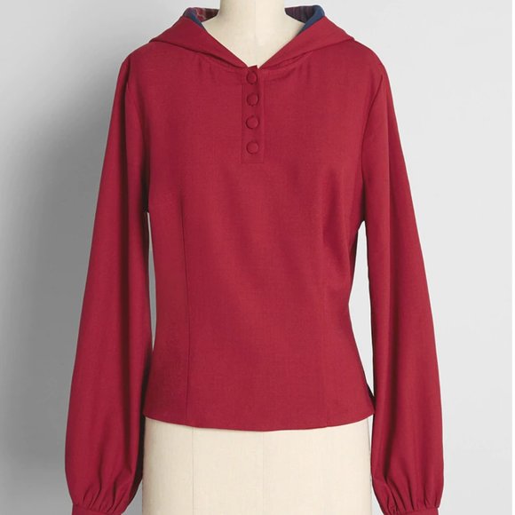 Collectif Sweaters - NWT Modcloth Warm Raspberry Tart Hoodie